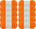 10 Skeins of Sensy Roving Yarn, 3.5 oz, 132 Yards, Gauge 5 Bulky (Pumpkin)