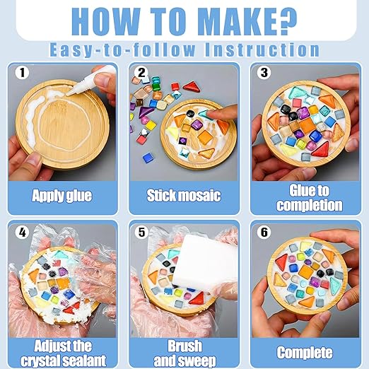 Mosaic Crystal Grout, Mosaics Tile Tools, Mosaic Tile Accessories – Essential for Handmade Grouting and Perfect for DIY Craft Projects (White, 12.3oz)