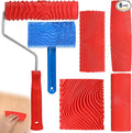 6 Pcs Wood Grain Tool, Soft Rubber Wood Graining Tool with Handle, Natural Woodgrain Maker for Wall Room Art Paint Decoration