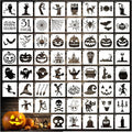 Small Stencils for Painting on Wood Reusable, 3 Inch Reusable Stencil for Craft Ornament Paint Template Stencils for Wall Card Rock Wood Signs Coasters Canvas Home Decor (Halloween)