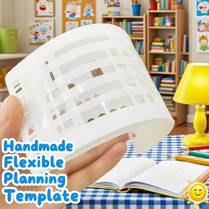 Handmade Flexible Record Template, Reusable Planner Stencils for Journaling, Calendar, Checklists, Scrapbooking & DIY Craft Supplies (C Set)