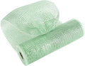 MEEDEE Sage Green Deco Mesh 10 Inch Rolls Deluxe Wide Foil Metallic Mesh Fabric Light Green Mesh Ribbon for Christmas Tree, Wreaths, Garland, Gift Wrapping, Bows Making (30 Feet)