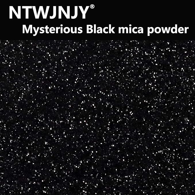 Mysterious Black Mica Powder, Natural Shimmer Mica Powder for Epoxy Resin/Candle/Soap/Lip Gloss/Slime/Quicksand/Bath Bombs/.Car Paint pigments.Candle Dye,Soap Making Dye(50g/1.7oz)
