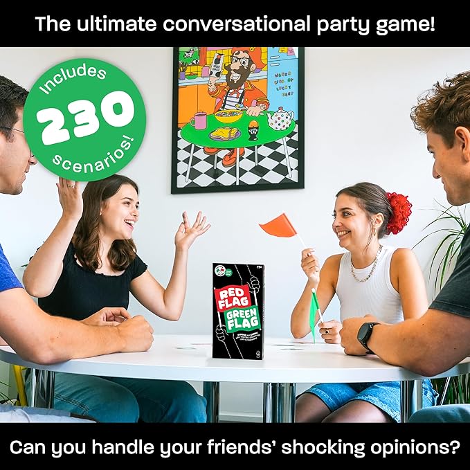 Lucky Egg - Fun Red & Green Flag Party Game - Judge Friends' Dating Decisions - 230 Diverse Questions - Adult Party Game