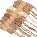9 Rolls Natural Burlap Lace Ribbon Trim,18 Meters Jute Craft Ribbon for DIY Sewing,Rustic Wedding Decorations,Gift Wrapping&Party Supplies