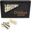 ERLLE - Premium Double 6 Dominoes Set, Classic Domino Game with Vinyl Case, Tiles for Adults & Kids, Mexican Train & Family Game Night