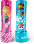 D-FantiX Classic Tin Kaleidoscope for Kids, 2 Pack Retro Toys - Educational Toys with Metal Body, Boy Girl Birthday Party Favors Decorations, Christmas Stocking Stuffer Gift