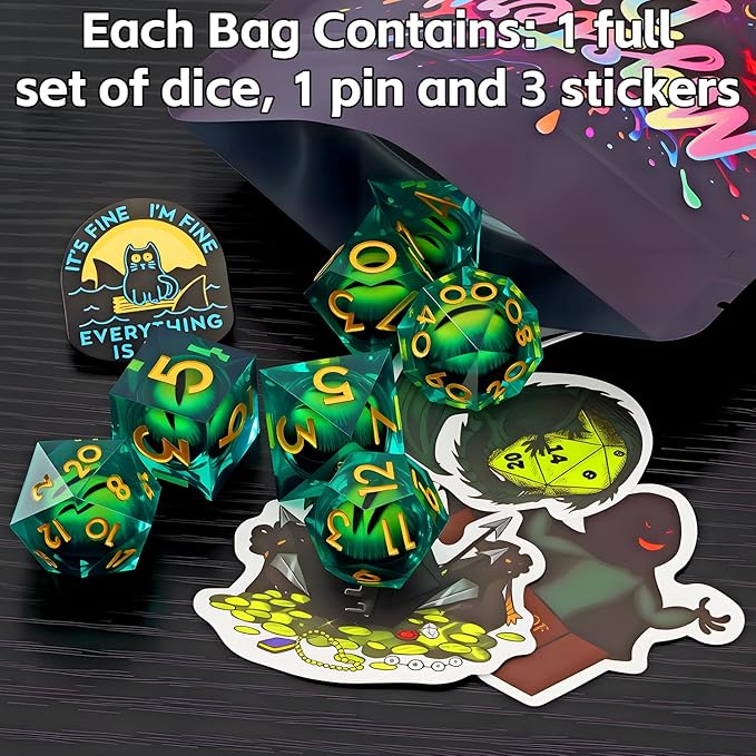Coyeekn Mystery Dice Set - DND Dice Set - Polyhedral Dice, Dice Goblin, RPG Dice Set, Suitable for Role Playing, Table Games