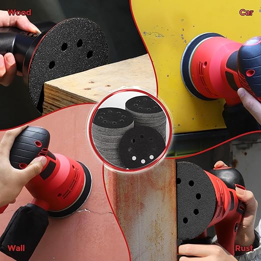 100PCS 5 inch Silicon Carbide Sanding Discs 2000 Grit, Wet Dry Orbital 5 Sander Hook and Loop Sandpaper Disc Ultra Fine Grit, Best for Metal,Automotive Precision Polishing