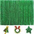 Iooleem 200pcs Green Glitter Pipe Cleaners, Glitter Chenille Stems, Pipe Cleaners for Crafts, Pipe Cleaner Crafts, Art and Craft Supplies, Christmas Pipe Cleaners.