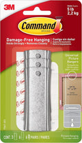 Command 5 lb Universal Picture Hanger, 3 Frame Hangers, 6 Command Strips and 6 Frame Stabilizer Strips for Sawtooth, D-Ring, Wire, Keyhole and Other Frames, Damage-Free Hanging for Home Decor