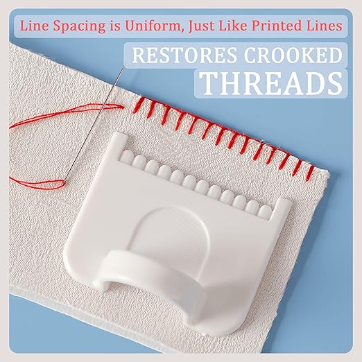 2 PCS Square 3mm Edge Lock Seam Guide, Mini Sewing Finger Ruler for Hand Sewing, DIY Sewing Kit Tool, Sewing Needle Gauge Measuring Guide, Square White