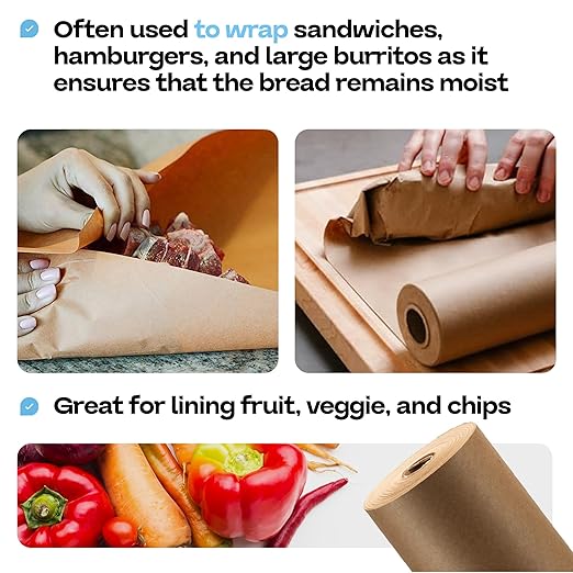 Brown Freezer Paper Roll 36" x 1800" (150 feet) with Cutter - USA-made Freezer Paper for Meat & Fish - Poly-Coated Food Wrapping Material for Freezing - Barrier Against Air & Moisture by IDL Packaging