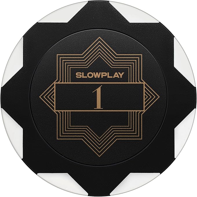 SLOWPLAY Nash Clay Poker Chips, 14 Grams Heavyweight Clay Composite, 40mm Large Chips in Bulk, Pack of 50 with Denomination of 1