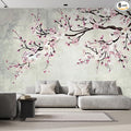 wall26 - Large Wall Mural - Watercolor Style Ink Painting Pink Cherry Blossom on Vintage Wall Background | Self-Adhesive Vinyl Wallpaper/Removable Modern Wall Decor - 100x144 inches