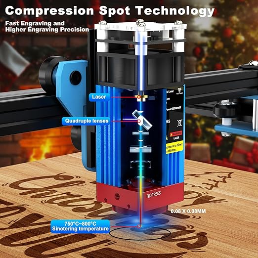 TTS-55 PRO 5500mW Laser Engraver Machine Laser Cutter Laser Cutting Engraving Tool for Wood Metal Aluminum Glass Leather