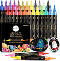 48 Colors Acrylic Paint Pens, 24 Pack Dual Tip Acrylic Paint Pens Markers for Rock Painting, Wood, Stone, Canvas, Ceramic, Glass Surfaces, DIY Crafting & Art Supplies