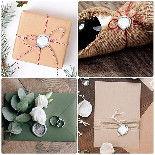 500 Pcs Silver Wax Seal Beads Octagon Sealing Wax Beads with 4 Pcs Tea Candles and 1 Pcs Wax Melting Spoon for Crafts Letter Wine Greeting Cards Sealing