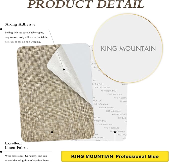 Coarse Linen Repair Patches, Self-Adhesive Linen Fabric Patches, 8X11 inch Extra Size, Multi Color, Can be Used for Linen Sofa Repair and Linen Clothes Repair(8" x 11",Cocoa Color)