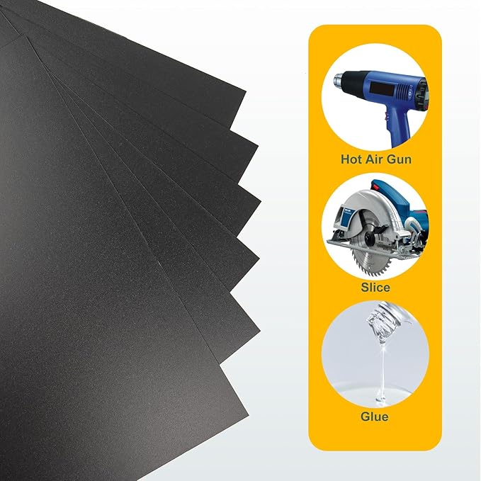 3 Pack Black Plastic Sheet 12x16x0.08 in Flexible High Tensile Plastic Sheets Black Plastic Panel for DIY Materials Handicrafts Home Decoration