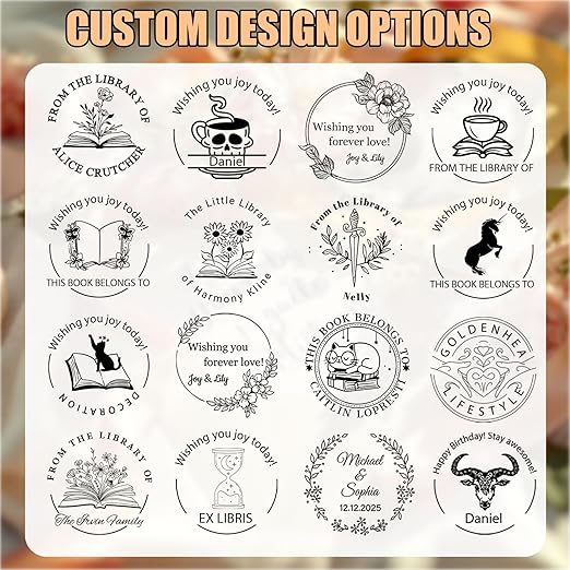 Personalized Book Embosser, Custom Embossing Machine with Metal Carving Molds for Book Lovers, Libraries, Wedding and Gifts