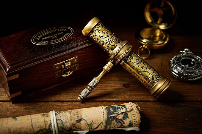 V.Empire Handmade Kaleidoscope Educational Vintage Collection | Birthday | Any Occasion Gift for Kids and Adults (with Handle, One)