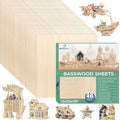 48 Pack 12x12x1/8 Inch Basswood Sheets, MAPRIAL Smooth 3mm Plywood for Laser Cutting, Unfinished Wood Board for Engraving, Wood Burning, Painting, Crafts, Ornaments, Models, Engraver, Halloween