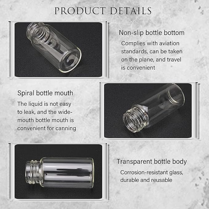 4ml Clear Small Glass Vials 100pcs with Screw Caps(100pcs)