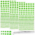 Self Adhesive Face Gems and Pearls for Makeup, Festival Jewels, Hair Gems Pearls, 3/4/5/6/8 mm Round Rhinestone Stickers for Face, Eye, Makeup, Body, Crafts 591Pcs (09_Light Green)