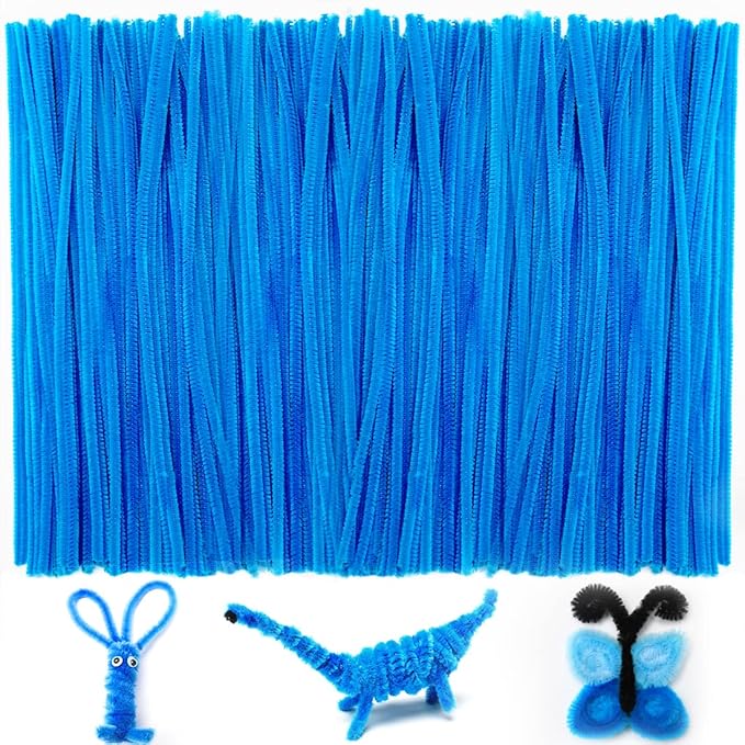 Iooleem 200pcs Dark Blue Pipe Cleaners, Chenille Stems, Pipe Cleaners for Crafts, Pipe Cleaner Crafts, Art and Craft Supplies.
