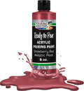 Pouring Masters Strawberry Red Metallic Pearl Ready to Pour Acrylic Pouring Paint - Premium 8-Ounce Pre-Mixed Fluid Acrylic Paint - Fluid Art Supplies for Canvas, Wood, Paper, Tile & Rocks