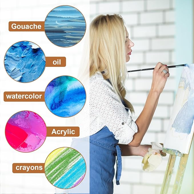 MECCANIXITY Canvas Boards for Painting, 8x16 Cotton Blank Primed Art Canvas Panels Acid-Free for Painting Supplies Oil Acrylic Tempera Watercolor Pouring Paint Artists(White, Pack of 5)