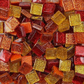 Mixed Color Mosaic Glass Tiles Shine Crystal Glass Pieces Bulk Square Glitter Crystal Mosaic Tiles for Home Decoration or DIY Crafts 200g,1x1 cm (Fleeting time)