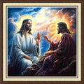Findvoor Counted Cross Stitch Kits for Adults Full Range of Cross Stitching Embroidery Unprinted Pattern for Beginners, 11CT Needlepoint Kit Patterns Embroidery Kits-Jesus speaks scriptures 18x18 inch