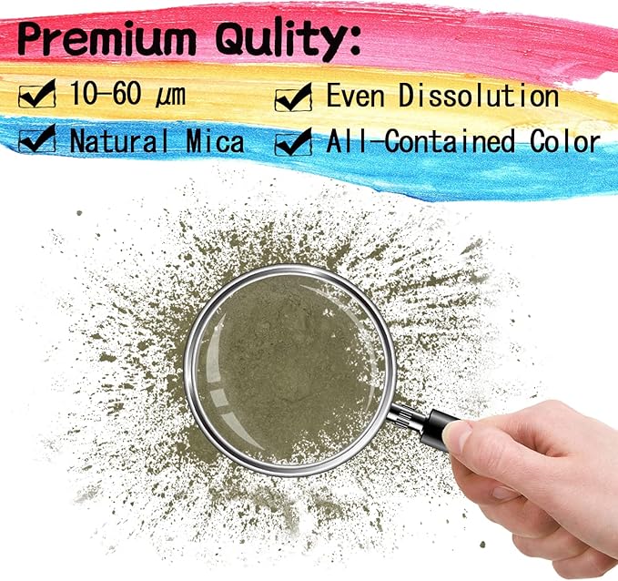 Mica Powder - 60g Mica Powder for Epoxy Resin - Pearl Pigment Powder Dye for Resin/Eye Shadow/Soap Making/Nails/Bath Bombs etc. (Dark Green)