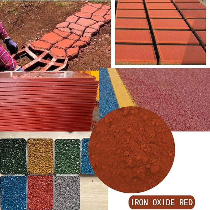 Concrete Cement Red Iron Oxide Pigment Powder, Dye Color for Brick, Tile, Clay, Lime, Mortar, Grout, Plaster, Paint, Bath Bombs (Red, 4.0lb)
