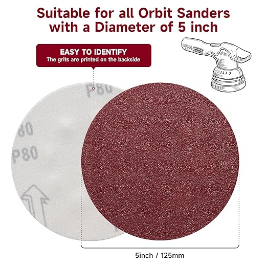 5 Inch 100 PCS Sanding Disc 400 Grit,Hook and Loop Sanding Discs for Random Orbital Sander