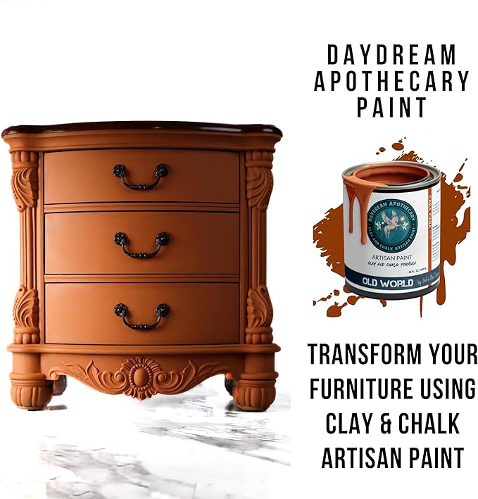 Daydream Apothecary Premium Chalk Style Paint for Furniture, Home Décor, Wood, DIY Interior Projects, Quick Dry, No Prep or Prime Needed, Matte Copper Brown - 16oz