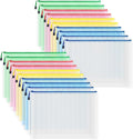 AUSTARK 20 Pcs Zipper File Bags, Plastic Mesh Pouch, Board Game Storage, Waterproof for Office School (A3 Size 16.9''x12'', Multicolored)