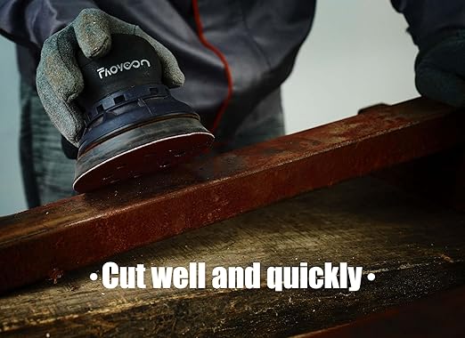 320 Grit Sandpaper, Sanding Disc 5 Inch 8 Hole Hook and Loop, 100 Pcs