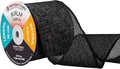 Mandala Crafts Black Burlap Ribbon 3 Inches Wide Jute Ribbons for Crafts - 20 Yds Roll Rustic Burlap Wrap Trim Ribbons for Wreaths Bows Wedding Party Decoration