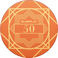 SLOWPLAY Nash Ceramic Poker Chips in Bulk, Casino Grade Ceramic 12-Gram Poker Chip for Texas Hold'em, 43mm Professional Chips Pack of 50 with Denomination of 50