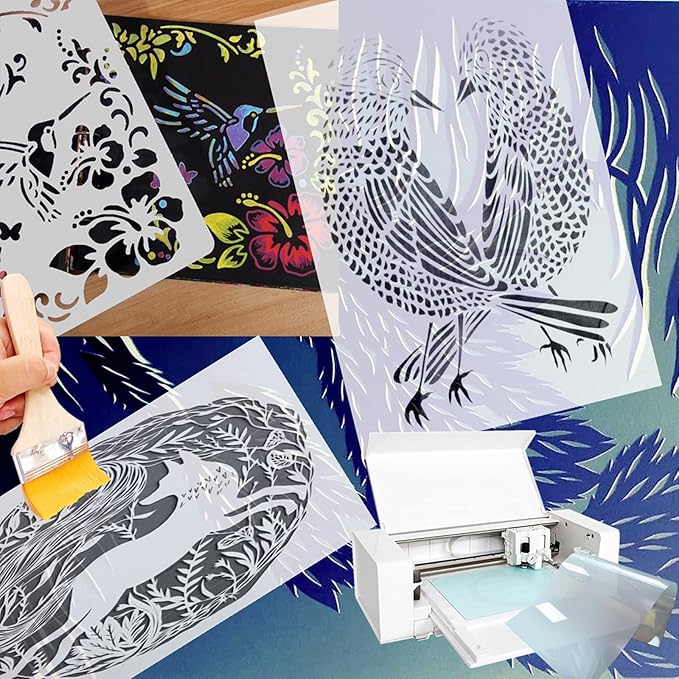 Mylar Blank Stencil Sheet for Stencil Cutting,Craft Translucent 12 x 24 inch 10 Sheets 7.5 mil Acetate Template Material (10 Sheets, 7.5mil)