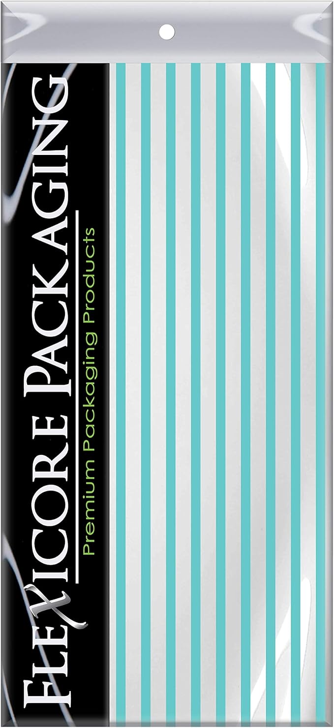 Flexicore Packaging Azure Pin Stripe Print Gift Wrap Tissue Paper Size: 15 Inch X 20 Inch | Count: 50 Sheets | Color: Azure Pin Stripe