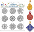 CHGCRAFT Bohemian Round Pattern Polymer Clay Texture Sheets Mandala Pattern Silicone Texture Stamp Single Image Modeling Pattern Pad for Jewelry and Clay Earrings Tools, 5.5x5.5 inch
