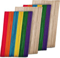 Darice Popsicle Sticks for Crafts, 4.5" 1000 Pcs Combo - 500 Pcs Colored Wooden Rainbow Craft Sticks - 500 Pcs Natural Color Waxing Sticks - Classroom Supplies, STEM DIY Art, Ages 3+