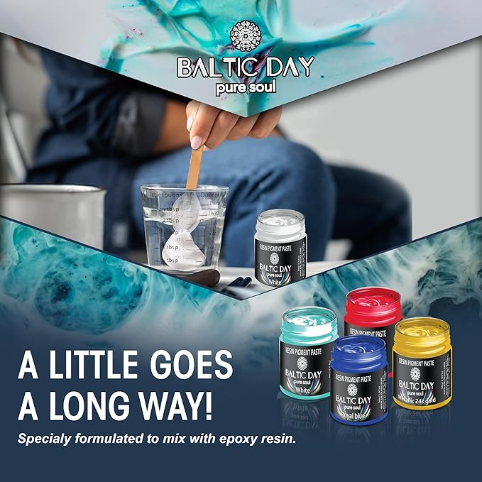 BALTIC DAY Black Abyss Pigment Paste for Epoxy Resin – Ultra-Opaque Black Resin Colorant, 191g/6.7oz – Smooth Blend for Epoxy Art, Jewelry, DIY Crafts