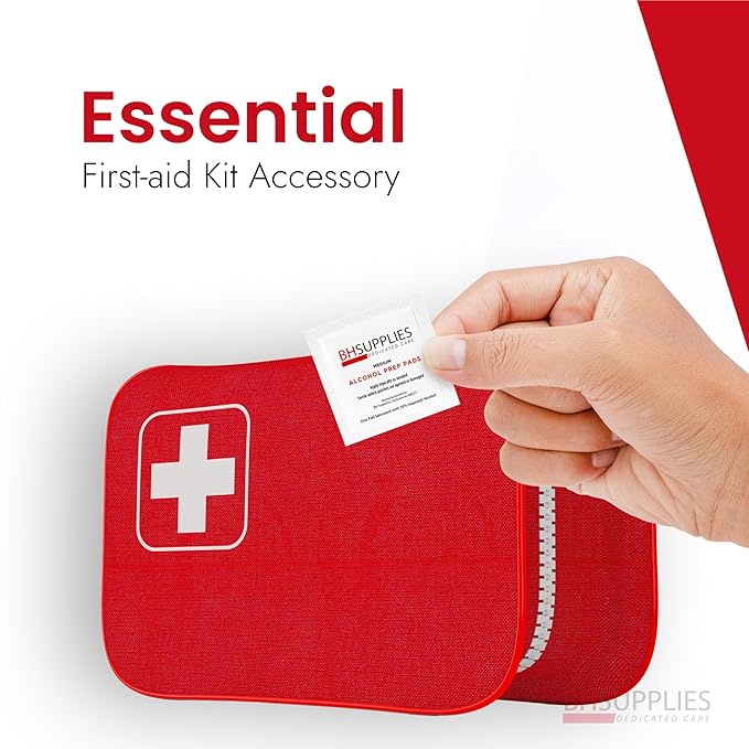 BH Supplies Alcohol Prep Pad Sterile, Medium 2-Ply, 400 Count - Saturated with 70% Alcohol (Pack of 2)