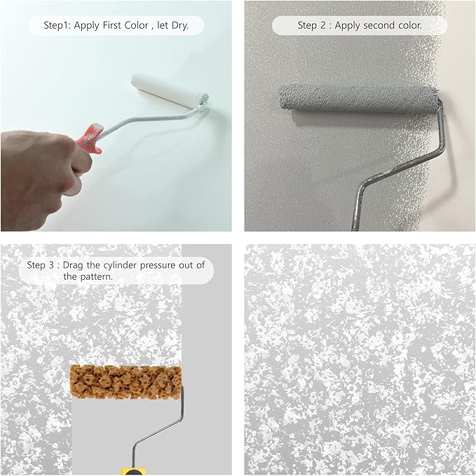 Hanroy Sponge Paint Roller Small 6" for Texture Painting Decorators Brush Tool, Fast and Easy Pattern Art Sponge Roller for Home Wall(M60)