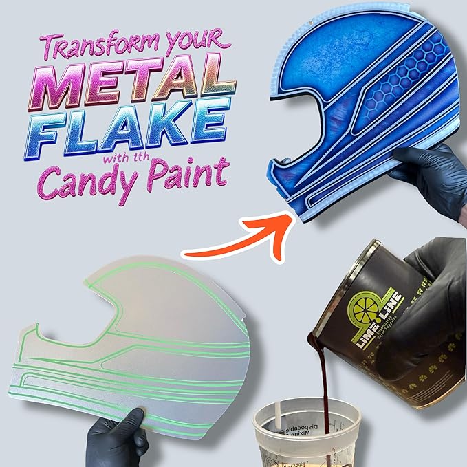 LiME LiNE Sprayable Metal Flake Paint Additive: Solvent Resistant Glitter for Automotive Custom Painting (Purple)